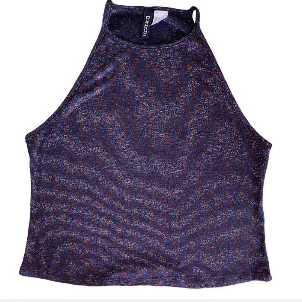 H&M Sparkly High Neck Crop Top